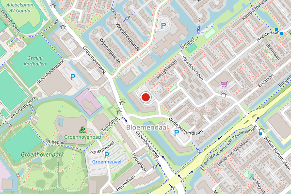 Brandweer-melding op Bosranklaan, Gouda op 30 juli, kaart-overzicht