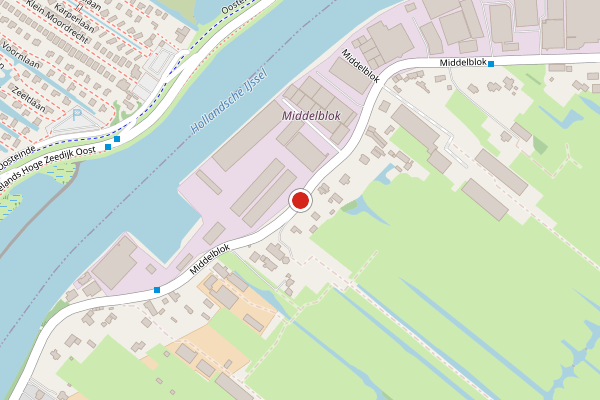 Brandweer-melding op Middelblok, Gouderak op 30 juli, kaart-overzicht