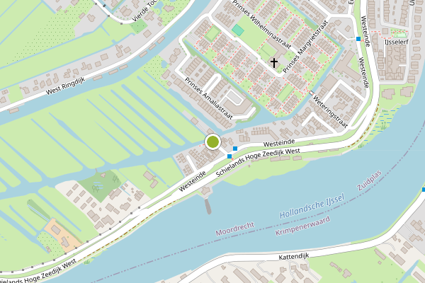 Ambulance-melding op Westeinde, Moordrecht op 1 augustus, kaart-overzicht