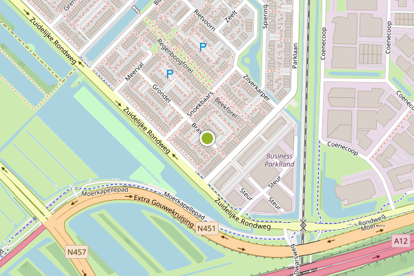 Ambulance-melding op Brasem, Waddinxveen op 1 augustus, kaart-overzicht