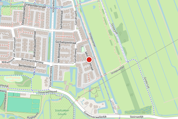Brandweer-melding op Mondlanestraat, Gouda op 1 augustus, kaart-overzicht