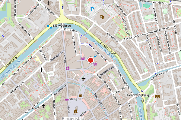 Brandweer-melding op Nieuwe-Marktpassage, Gouda op 1 augustus, kaart-overzicht