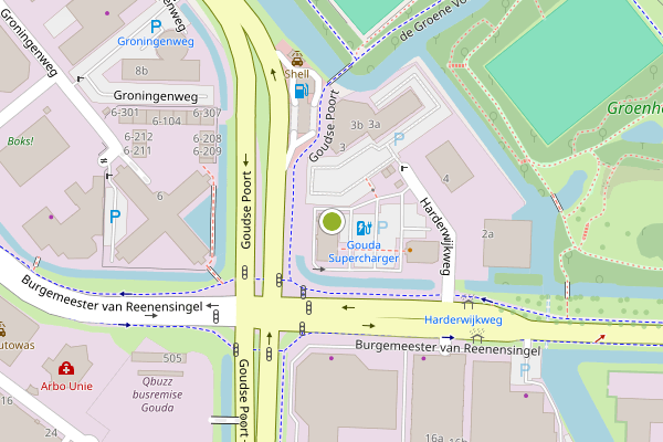 Ambulance-melding op Harderwijkweg, Gouda op 1 augustus, kaart-overzicht