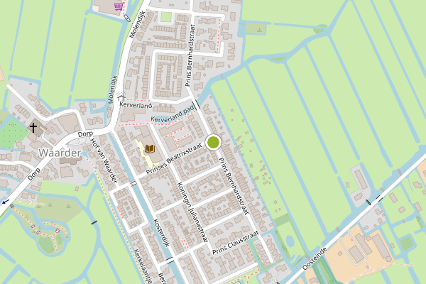 Ambulance-melding op Prins Bernhardstraat, Waarder op 1 augustus, kaart-overzicht