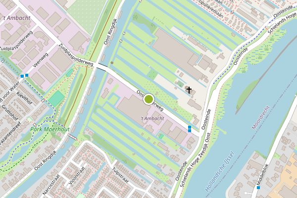 Ambulance-melding op Oostpolderweg, Moordrecht op 2 augustus, kaart-overzicht