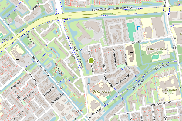 Ambulance-melding op Raesbergenstraat, Gouda op 2 augustus, kaart-overzicht