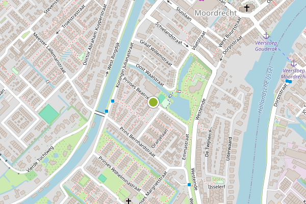 Ambulance-melding op Prinses Beatrixstraat, Moordrecht op 2 augustus, kaart-overzicht