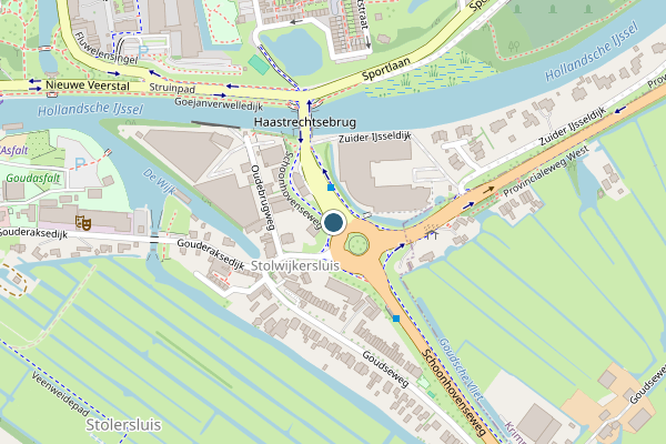 Politie-melding op Gouda op 2 augustus, kaart-overzicht