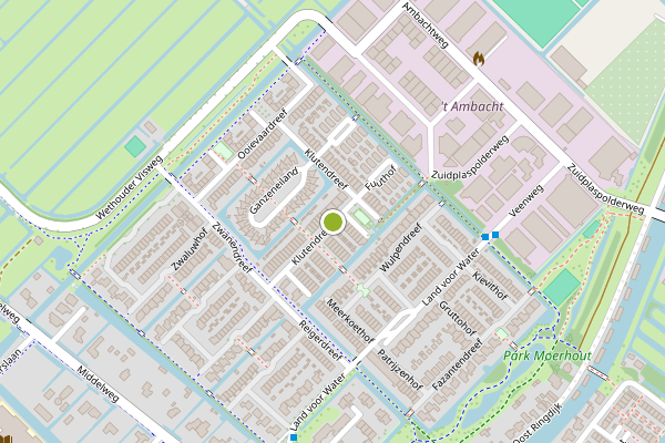Ambulance-melding op Klutendreef, Moordrecht op 3 augustus, kaart-overzicht