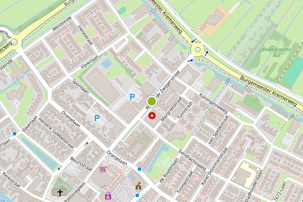 Ambulance-melding op Willem de Zwijgerstraat, Bodegraven op 3 augustus, kaart-overzicht