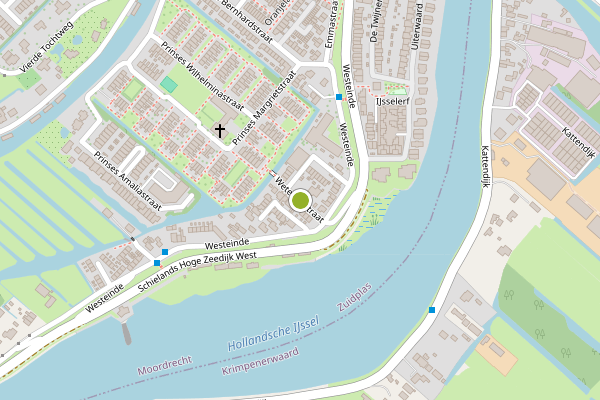 Ambulance-melding op Weteringstraat, Moordrecht op 3 augustus, kaart-overzicht