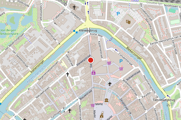 Brandweer-melding op Kleiweg, Gouda op 3 augustus, kaart-overzicht