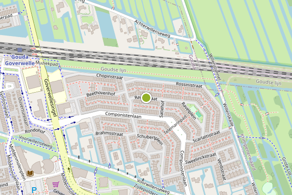 Ambulance-melding op Ravelstraat, Gouda op 4 augustus, kaart-overzicht