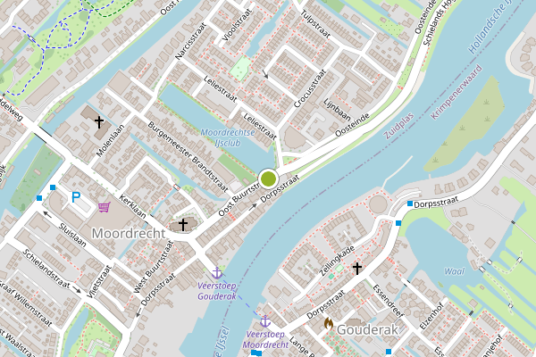 Ambulance-melding op Oost Buurtstraat, Moordrecht op 5 augustus, kaart-overzicht