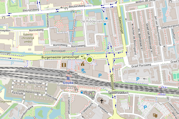 Ambulance-melding op Burgemeester Jamesplein, Gouda op 6 augustus, kaart-overzicht
