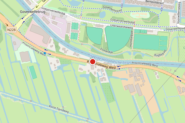 Brandweer-melding op Provincialeweg West, Haastrecht op 6 augustus, kaart-overzicht