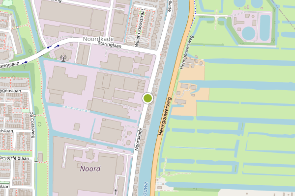 Ambulance-melding op Noordkade, Waddinxveen op 6 augustus, kaart-overzicht