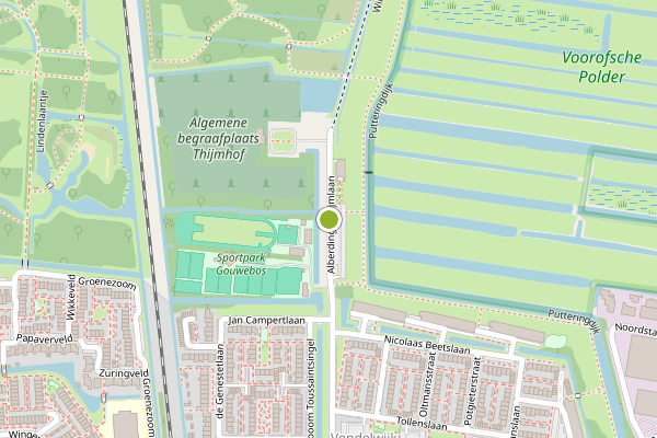 Ambulance-melding op Alberdingk Thijmlaan, Waddinxveen op 6 augustus, kaart-overzicht