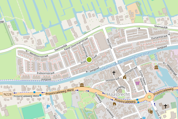Ambulance-melding op Erasmusstraat, Haastrecht op 6 augustus, kaart-overzicht