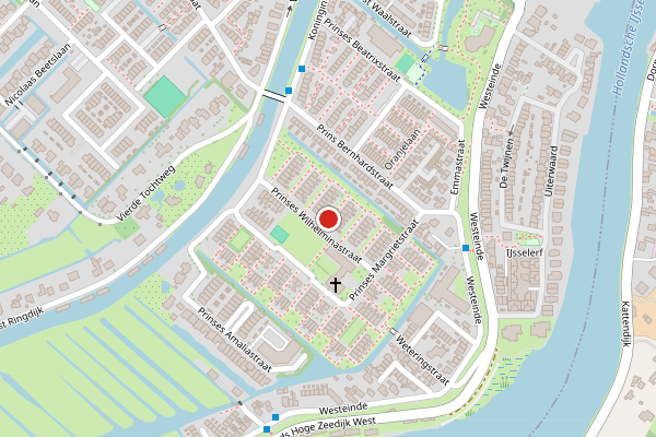 Brandweer-melding op Prinses Wilhelminastraat, Moordrecht op 6 augustus, kaart-overzicht