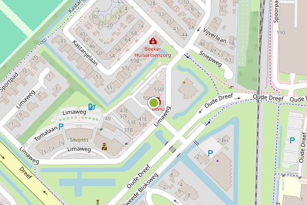 Ambulance-melding op Limaweg, Waddinxveen op 2 juni, kaart-overzicht