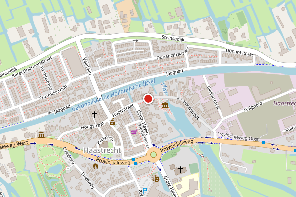 Brandweer-melding op Hoogstraat, Haastrecht op 24 mei, kaart-overzicht