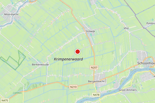 Brandweer-melding op afval Middelblok, Gouderak op 11 mei, kaart-overzicht