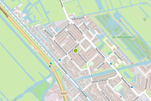 Ambulance-melding op Dahliastraat, Stolwijk op 20 mei, kaart-overzicht