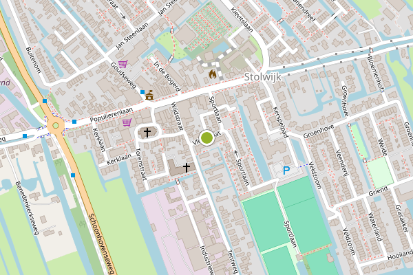 Ambulance-melding op Vlietstraat, Stolwijk op 19 mei, kaart-overzicht