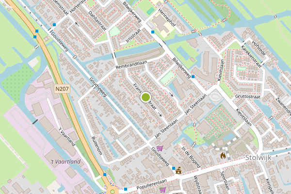 Ambulance-melding op Frans Halsstraat, Stolwijk op 13 mei, kaart-overzicht