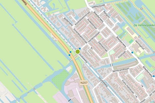 Ambulance-melding op Hortensialaan, Stolwijk op 9 mei, kaart-overzicht