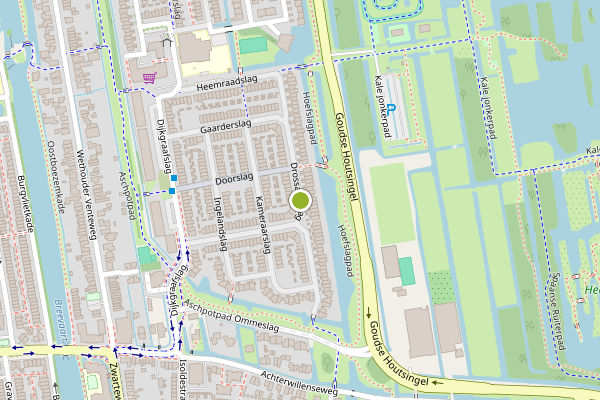 Ambulance-melding op Drossaardslag, Gouda op 4 juni, kaart-overzicht
