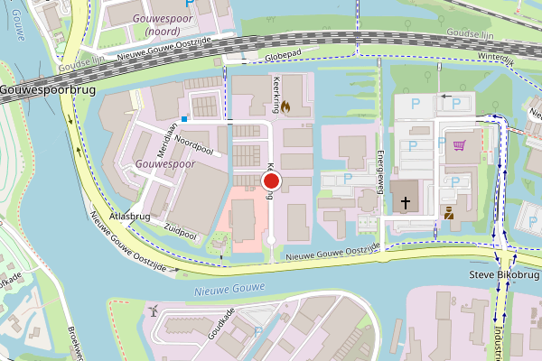 Brandweer-melding op Keerkring, Gouda op 4 juni, kaart-overzicht