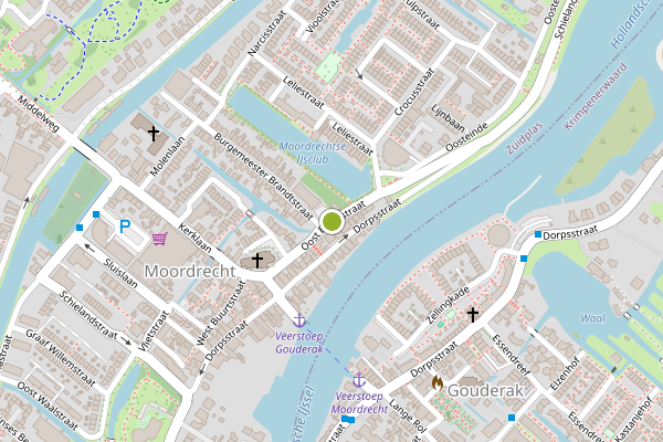 Ambulance-melding op Oost Buurtstraat, Moordrecht op 5 juni, kaart-overzicht