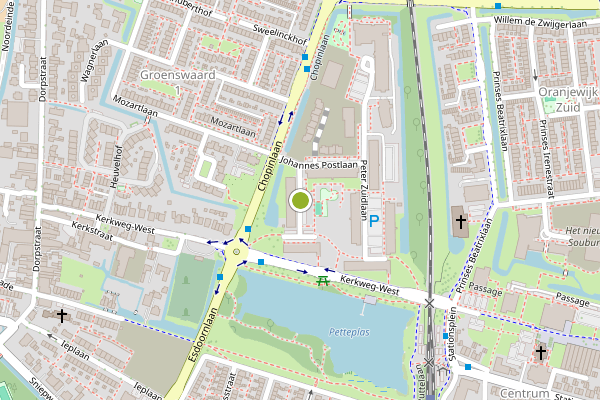 Ambulance-melding op Mevrouw Kuipers-Rietbergplantsoen, Waddinxveen op 6 juni, kaart-overzicht