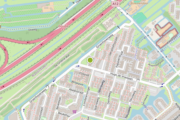 Ambulance-melding op Balsemienstraat, Gouda op 6 juni, kaart-overzicht