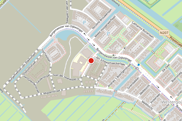 Brandweer-melding op Frederik Beuckelstraat, Gouda op 5 juni, kaart-overzicht
