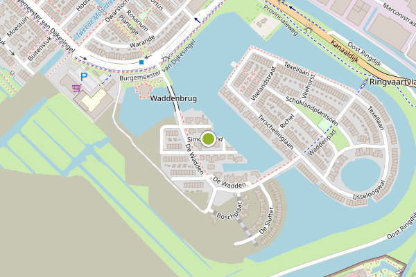 Ambulance-melding op Simonszand, Gouda op 5 juni, kaart-overzicht