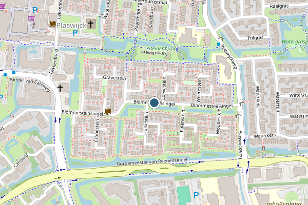 Politie-melding op Blommesteinsingel, Gouda op 6 juni, kaart-overzicht