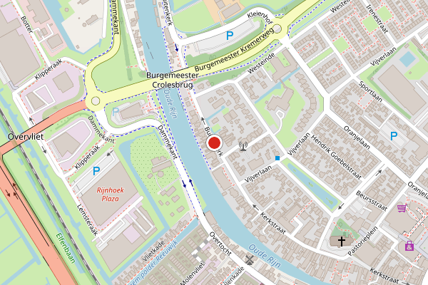 Brandweer-melding op Buitenkerk, Bodegraven op 8 juni, kaart-overzicht