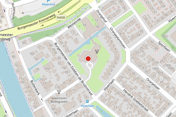 Brandweer-melding op Burg. v. Dobben de Bruijnstraat, Bodegraven op 8 juni, kaart-overzicht
