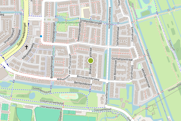 Ambulance-melding op Bloklandpolderstraat, Gouda op 7 juni, kaart-overzicht