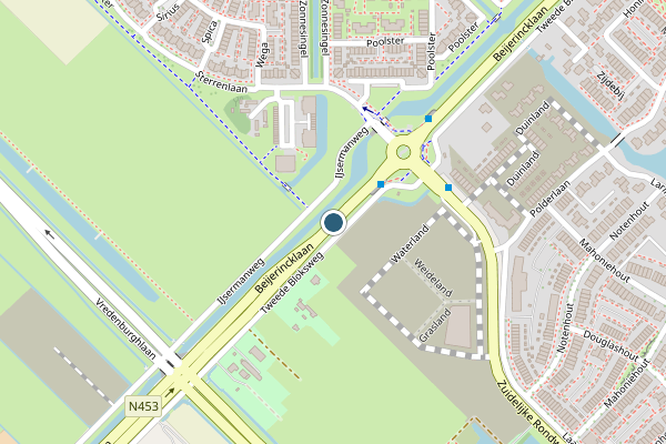 Politie-melding op Beijerincklaan, Waddinxveen op 9 juni, kaart-overzicht