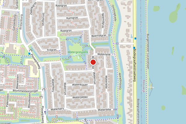 Brandweer-melding op Waterlelie, Gouda op 9 juni, kaart-overzicht