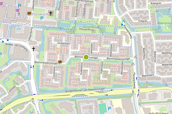 Ambulance-melding op Blommesteinsingel, Gouda op 10 juni, kaart-overzicht