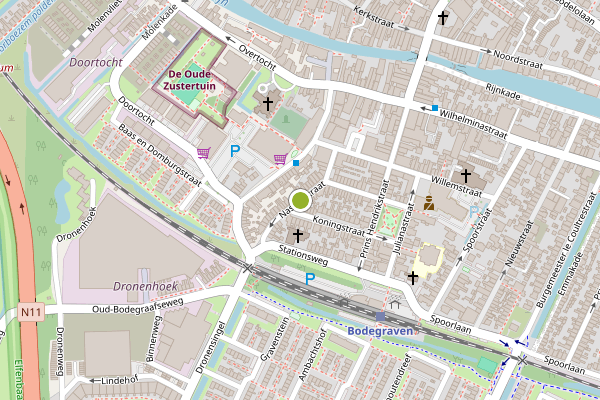 Ambulance-melding op Nassaustraat, Bodegraven op 11 juni, kaart-overzicht