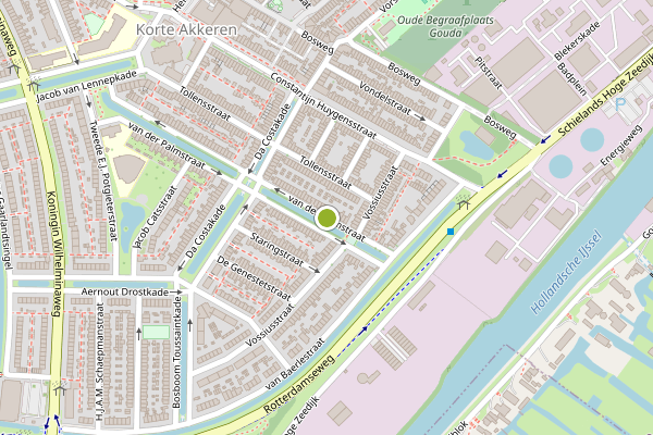 Ambulance-melding op van der Palmstraat, Gouda op 12 juni, kaart-overzicht