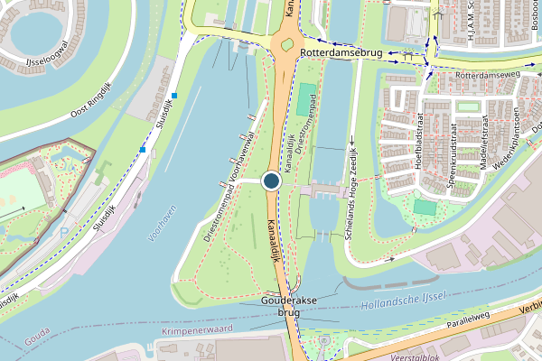 Politie-melding op Kanaaldijk, Gouda op 12 juni, kaart-overzicht