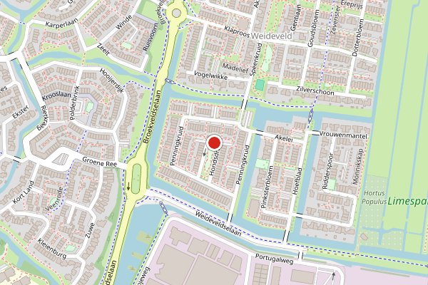 Brandweer-melding op Hondsdraf, Bodegraven op 14 juni, kaart-overzicht