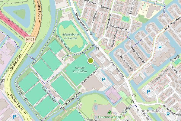Ambulance-melding op Groenhovenpark, Gouda op 14 juni, kaart-overzicht